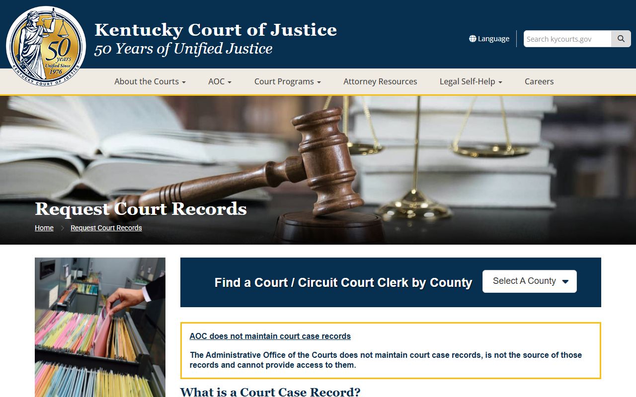 Boyd County court records request instructions from Kentucky Court of Justice