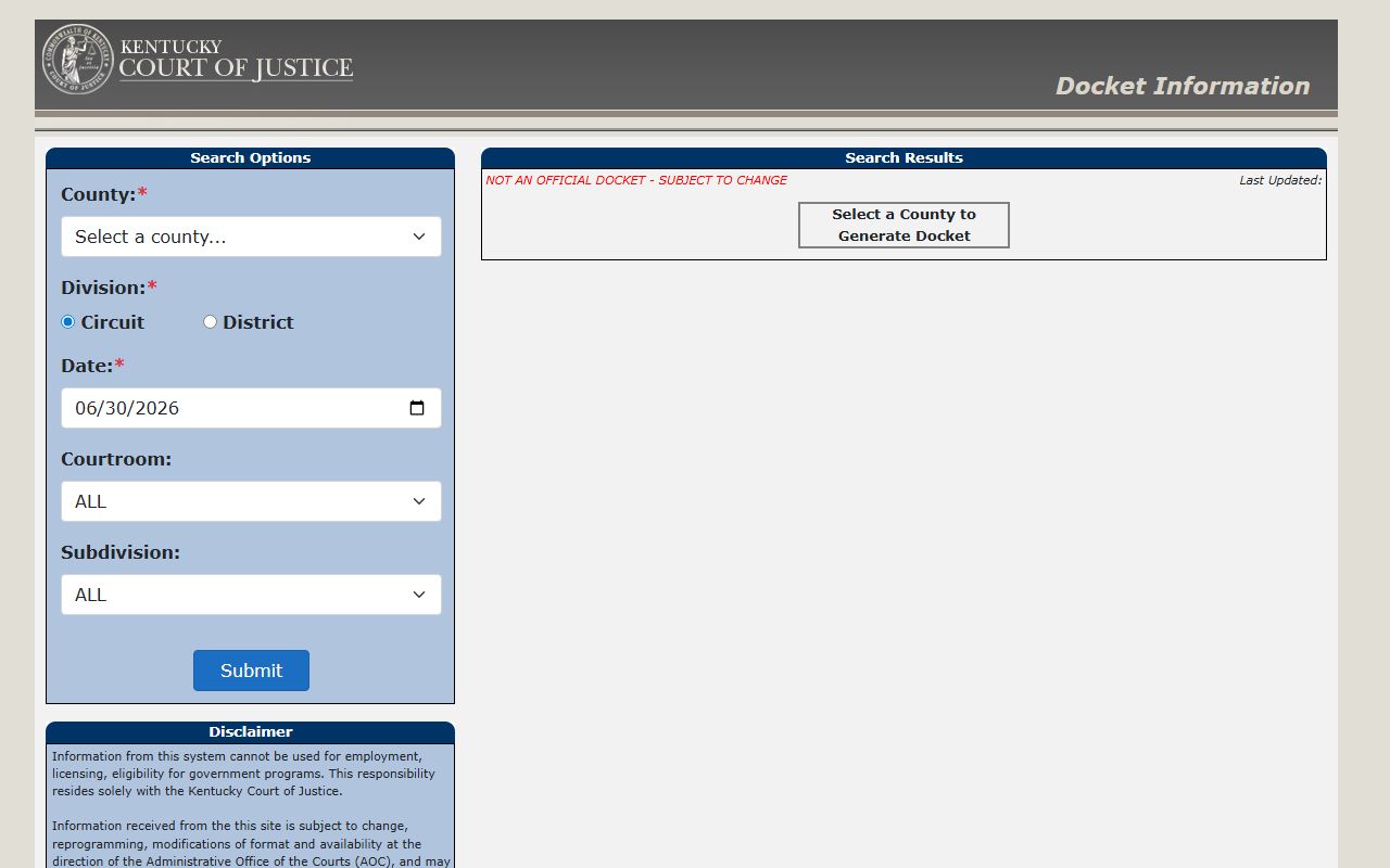Boyd County court records docket search portal