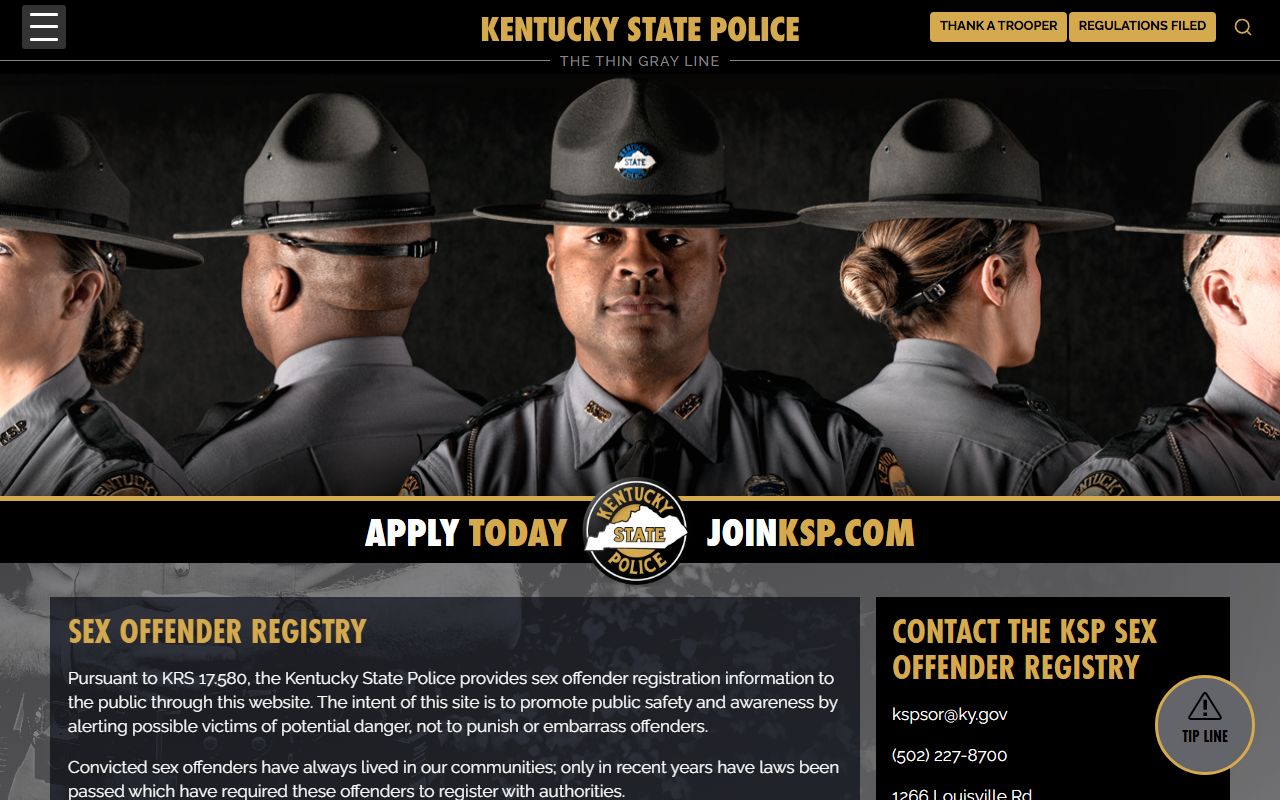 Boyd County inmate records Kentucky State Police sex offender registry information