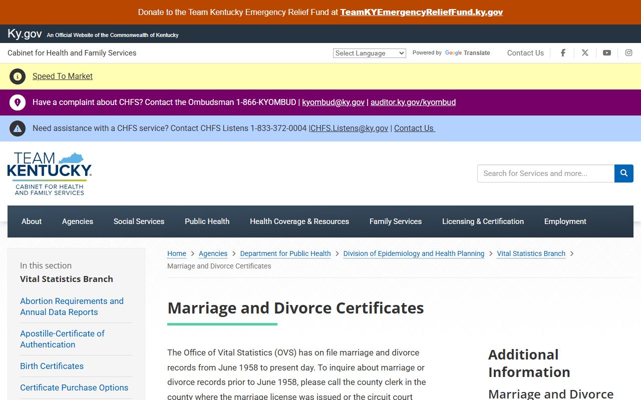 Boyd County divorce records Kentucky marriage and divorce certificates page