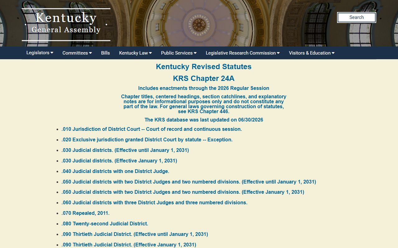 Boyd County probate records KRS Chapter 24A District Court jurisdiction